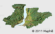Satellite 3D Map of Central Okanagan, single color outside