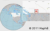 Gray Location Map of Central Okanagan, highlighted country, hill shading