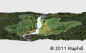 Satellite Panoramic Map of Central Okanagan, darken