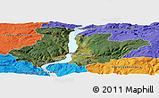 Satellite Panoramic Map of Central Okanagan, political outside