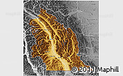 Physical 3D Map of East Kootenay, desaturated