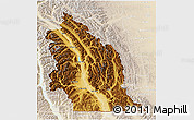 Physical 3D Map of East Kootenay, lighten