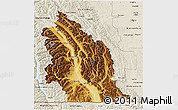 Physical 3D Map of East Kootenay, shaded relief outside