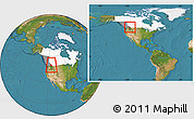 Satellite Location Map of East Kootenay, highlighted country, highlighted parent region, within the entire country