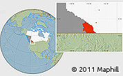 Savanna Style Location Map of East Kootenay, highlighted country, highlighted parent region, hill shading