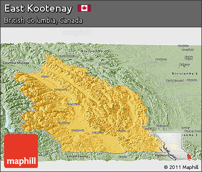 Savanna Style Panoramic Map of East Kootenay