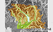 Physical Map of Fraser Valley, desaturated