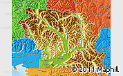 Physical Map of Fraser Valley, political outside