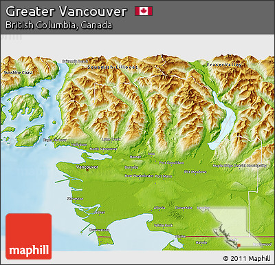 Physical 3D Map of Greater Vancouver