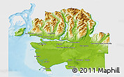 Physical 3D Map of Greater Vancouver, single color outside