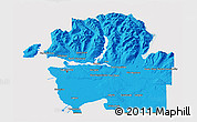 Political 3D Map of Greater Vancouver, cropped outside