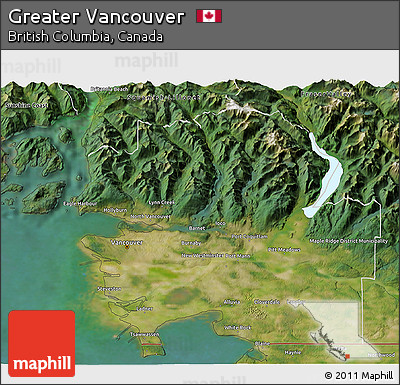 Satellite 3D Map of Greater Vancouver