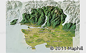 Satellite 3D Map of Greater Vancouver, lighten