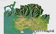 Satellite 3D Map of Greater Vancouver, single color outside