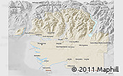 Shaded Relief 3D Map of Greater Vancouver, desaturated