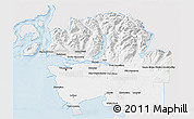 Silver Style 3D Map of Greater Vancouver, single color outside