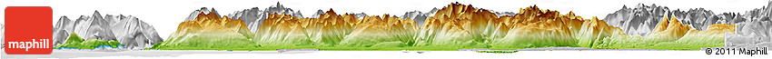 Physical Horizon Map of Greater Vancouver, lighten, desaturated