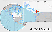 Gray Location Map of Greater Vancouver, highlighted country