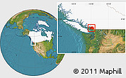 Satellite Location Map of Greater Vancouver, highlighted country