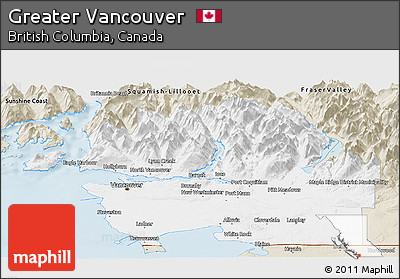 Classic Style Panoramic Map of Greater Vancouver
