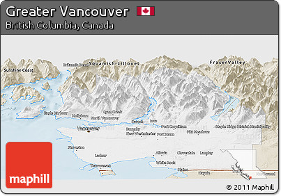 Classic Style Panoramic Map of Greater Vancouver