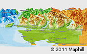 Physical Panoramic Map of Greater Vancouver, political outside