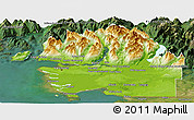 Physical Panoramic Map of Greater Vancouver, satellite outside