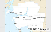 Classic Style Simple Map of Greater Vancouver, single color outside