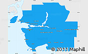 Political Simple Map of Greater Vancouver, single color outside