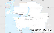 Silver Style Simple Map of Greater Vancouver, single color outside