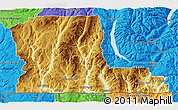 Physical 3D Map of Kootenay Boundary, political outside