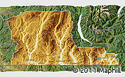 Physical 3D Map of Kootenay Boundary, satellite outside