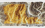 Physical 3D Map of Kootenay Boundary, semi-desaturated