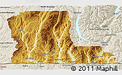 Physical 3D Map of Kootenay Boundary, shaded relief outside