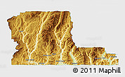 Physical 3D Map of Kootenay Boundary, single color outside