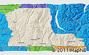 Shaded Relief 3D Map of Kootenay Boundary, political outside