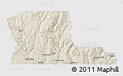 Shaded Relief 3D Map of Kootenay Boundary, single color outside