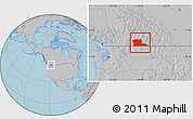 Gray Location Map of Kootenay Boundary, hill shading