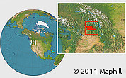 Satellite Location Map of Kootenay Boundary