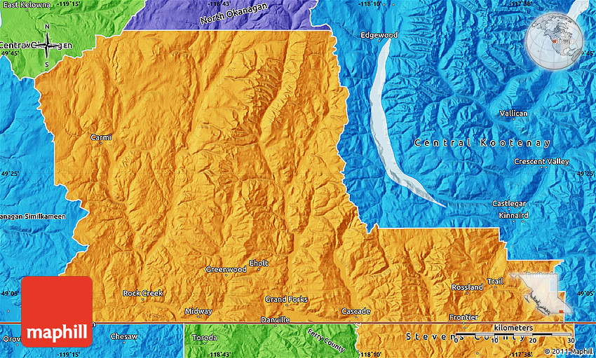 Political Map of Kootenay Boundary