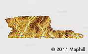 Physical Panoramic Map of Kootenay Boundary, cropped outside
