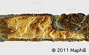 Physical Panoramic Map of Kootenay Boundary, darken