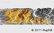 Physical Panoramic Map of Kootenay Boundary, desaturated