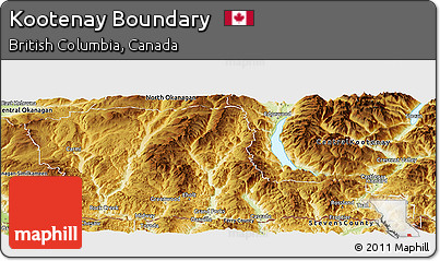 Physical Panoramic Map of Kootenay Boundary