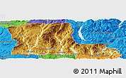 Physical Panoramic Map of Kootenay Boundary, political outside