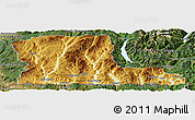 Physical Panoramic Map of Kootenay Boundary, satellite outside
