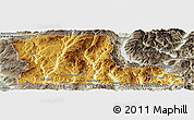 Physical Panoramic Map of Kootenay Boundary, semi-desaturated