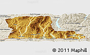 Physical Panoramic Map of Kootenay Boundary, shaded relief outside