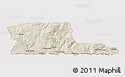 Shaded Relief Panoramic Map of Kootenay Boundary, cropped outside