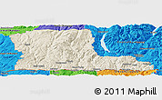 Shaded Relief Panoramic Map of Kootenay Boundary, political outside